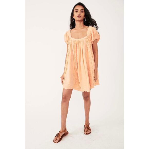 Free People Dresses & Skirts - Free People Angele Mini Dress Womens Small Peach Color Short Boho